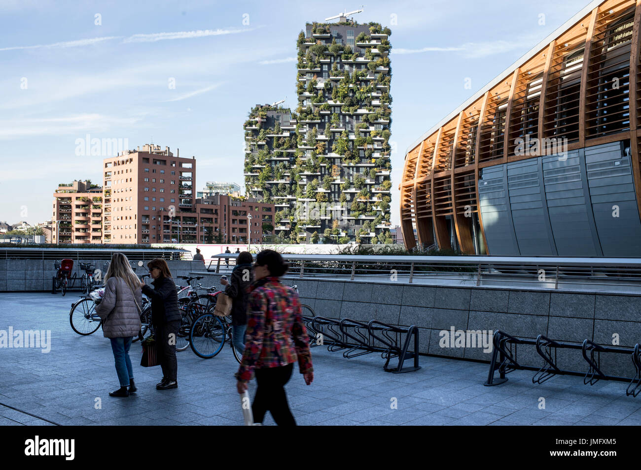 Italien, Lombardei, Mailand, Bosco Verticale von Gae Aulenti quadratisch Stockfoto