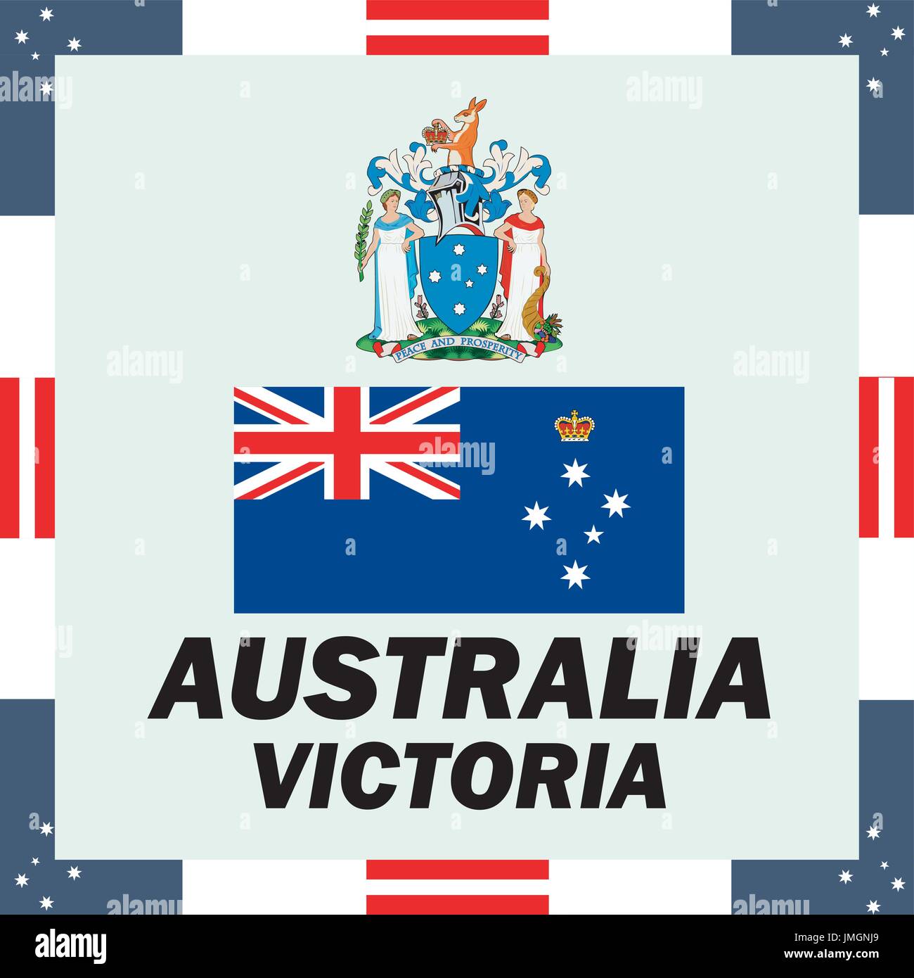 Offiziellen staatlichen Elemente der Australien - Victoria-Insel Stock Vektor