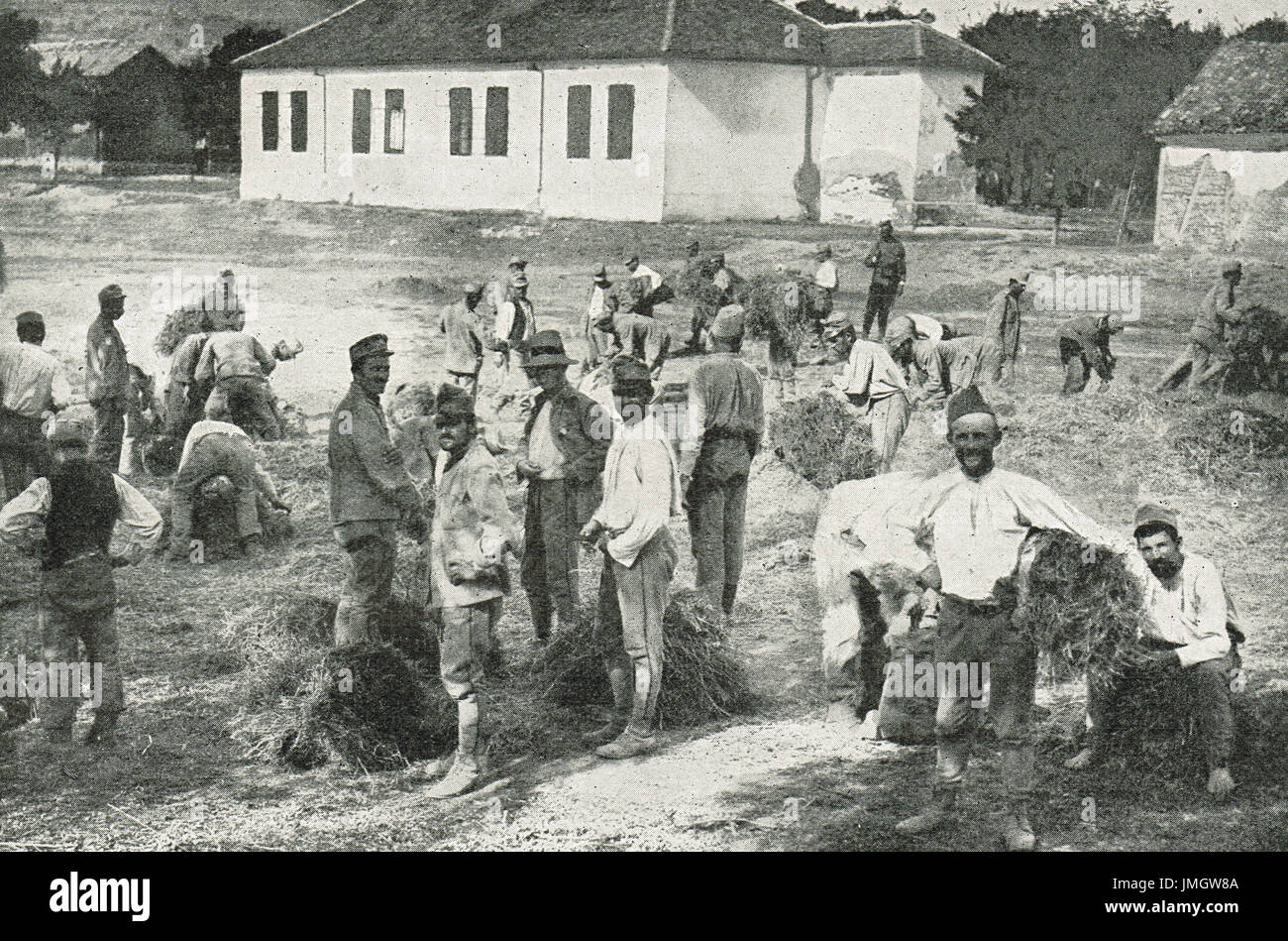 Österreichischen Kriegsgefangenen in Serbien Stockfoto