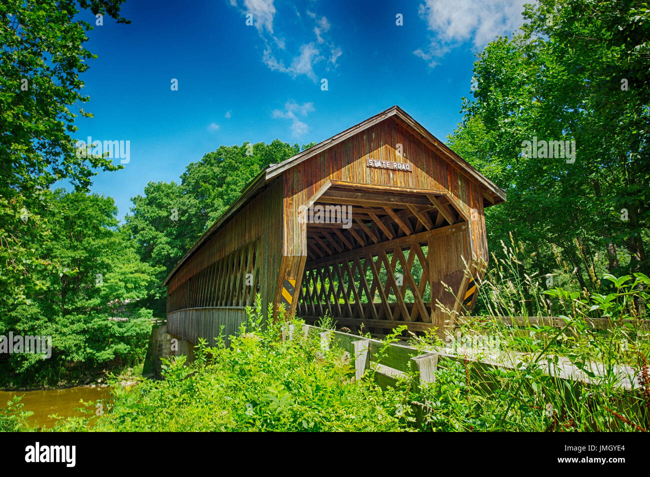 Überdachte Brücke Stockfoto