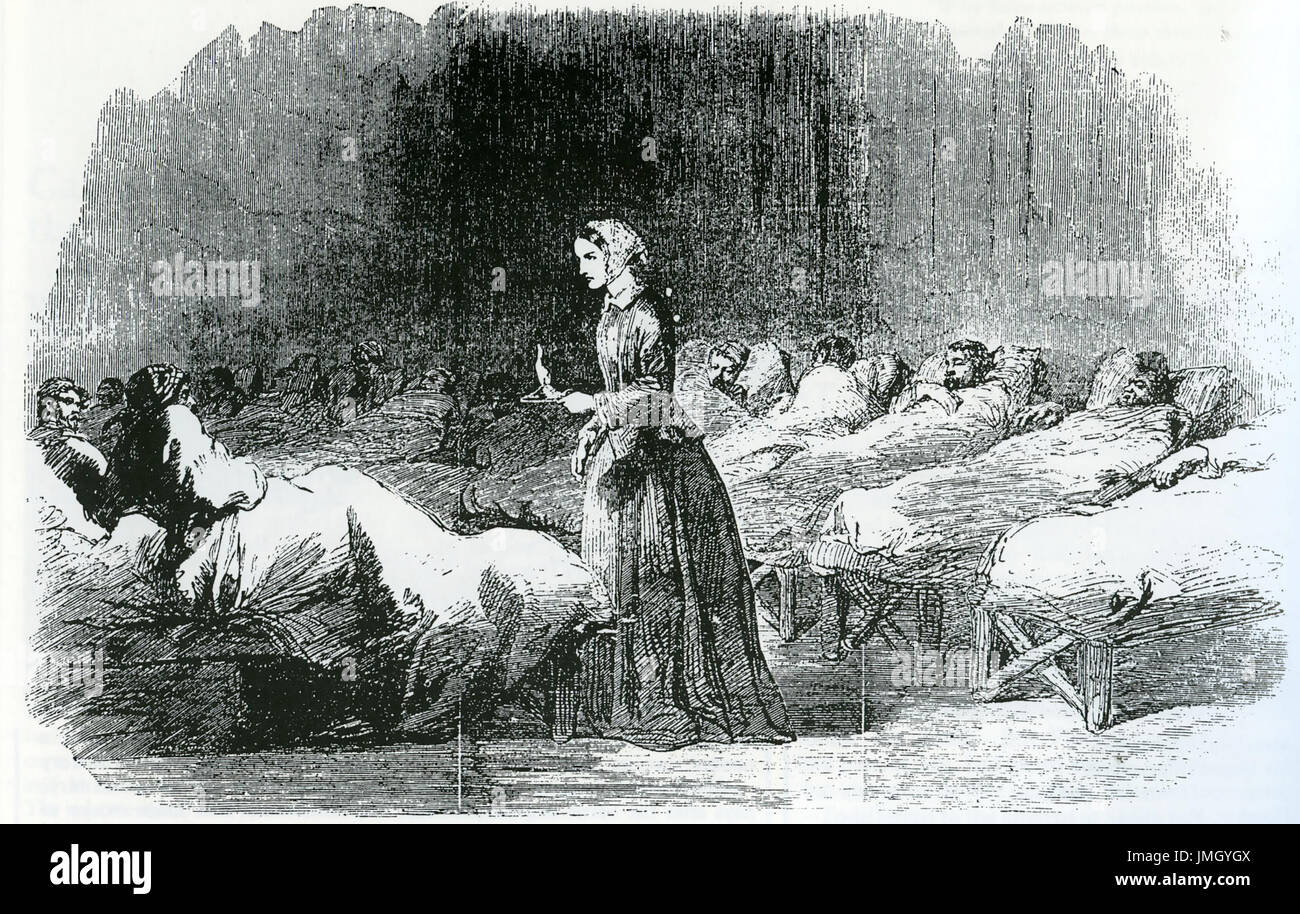 FLORENCE NIGHTINGALE (1820-1910)-Krankenschwester und Sozialreformer Selimiye Kasernen, Scutari, Krim, 1855 Stockfoto