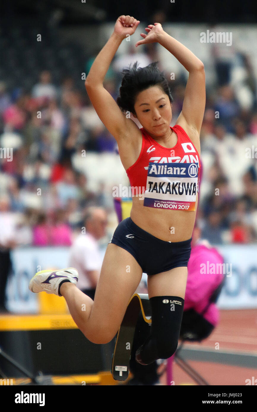 Saki TAKAKUWA von Japan in der Frauen Weitsprung T44 Finale auf der Welt Para Meisterschaften in London 2017 Stockfoto