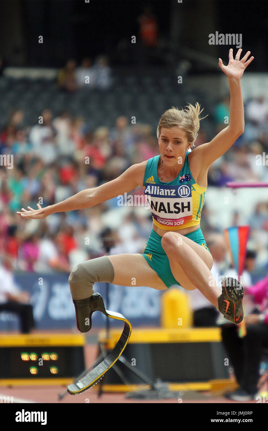 Sarah WALSH von Australien in der Frauen Weitsprung T44 Finale auf der Welt Para Meisterschaften in London 2017 Stockfoto