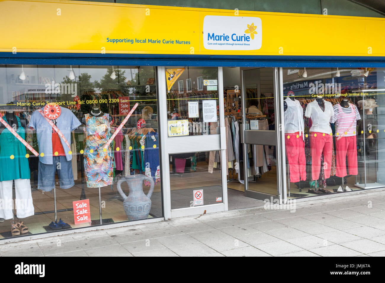 Marie Curie-Charity-Shop in Billingham, England, UK Stockfoto
