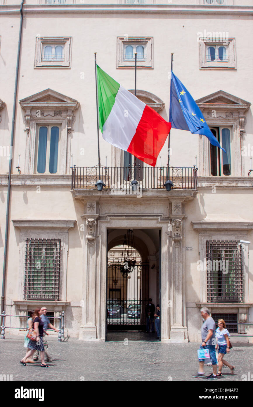 Presidenza del Consiglio dei Ministri in Piazza Colonna, Rom Italien Stockfoto