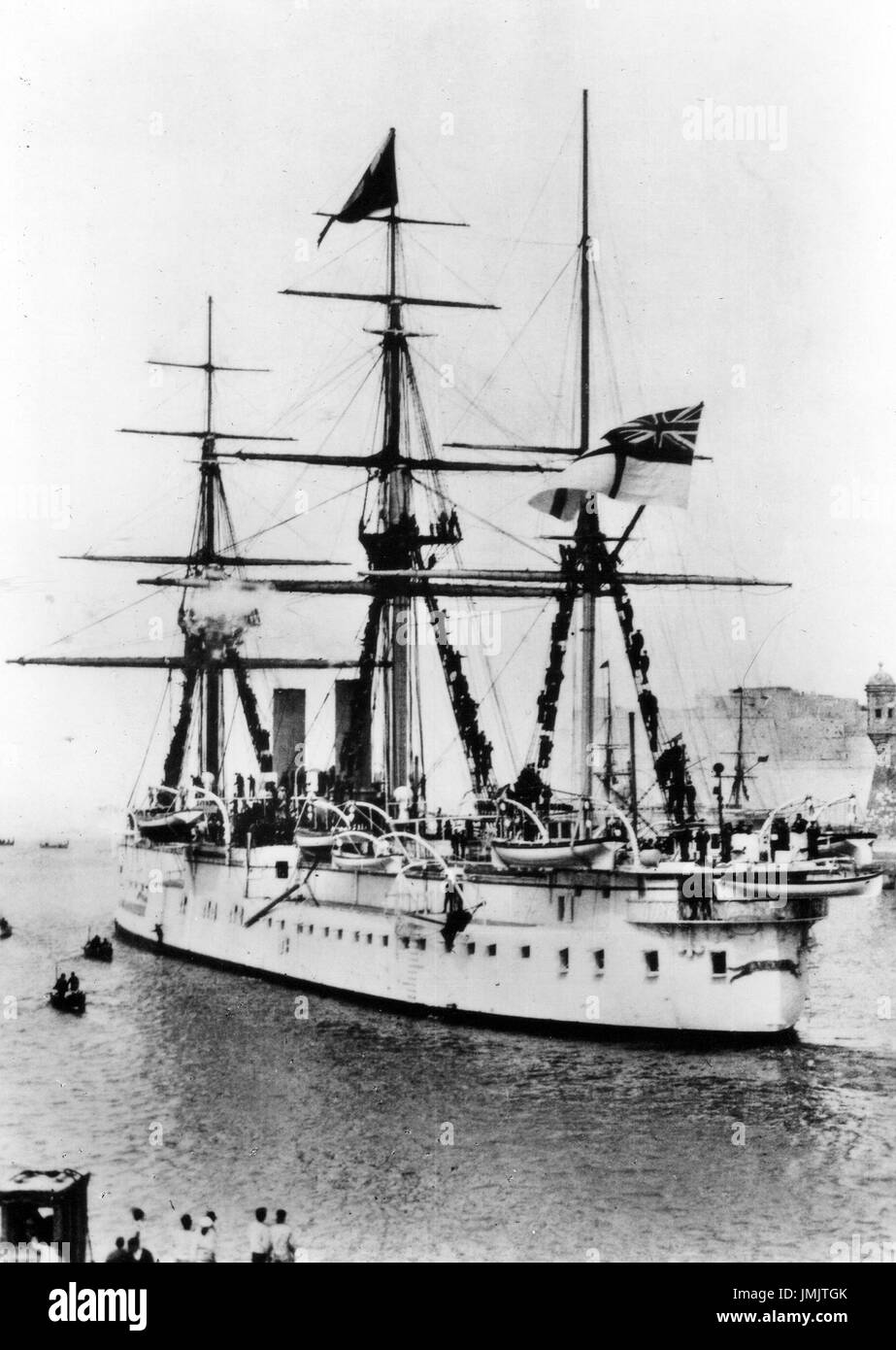 HMS ALEXANDRA Royal Navy Panzerschiff 1886 vier Jahre nach der Teilnahme an der Beschießung Alexandrias Stockfoto