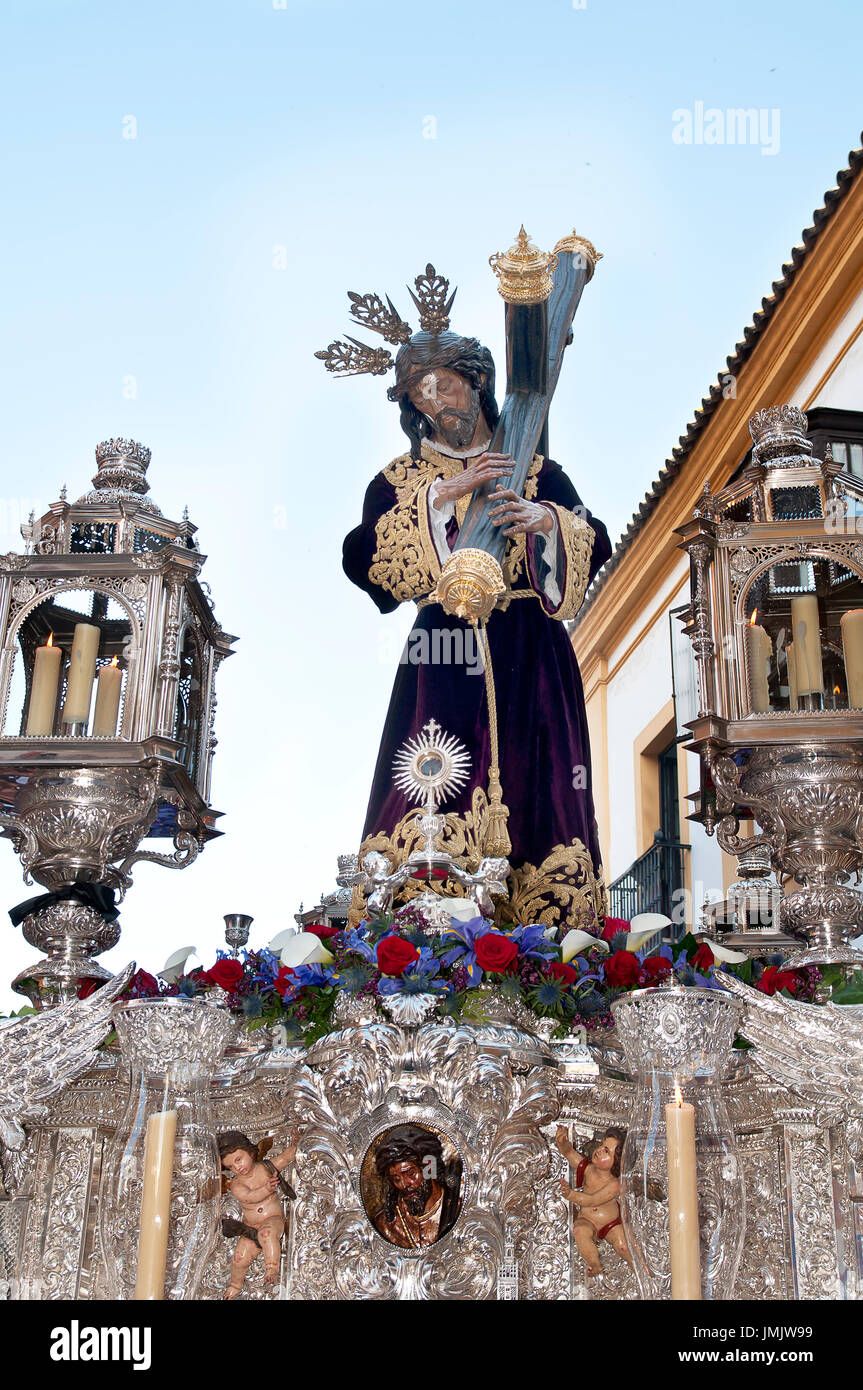 Foto einer religiösen Skulptur von Jesus Christus während der Heiligen Woche. Stockfoto