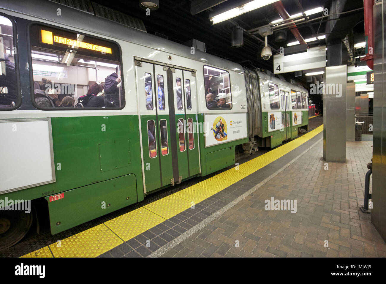 Boston MBTA Green Line U-Bahn station Park Street USA Stockfoto