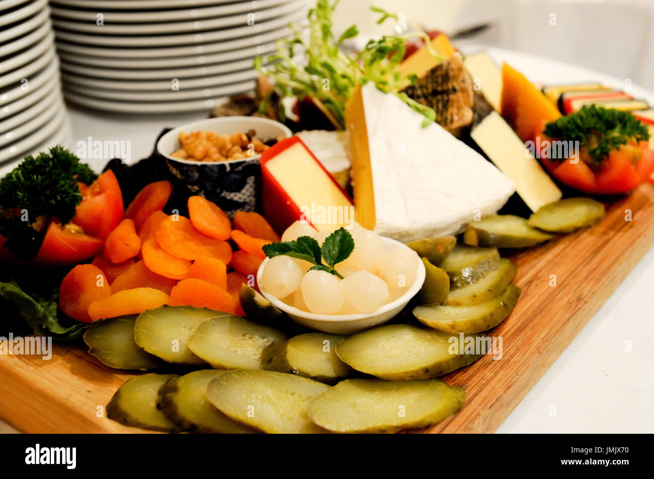 Hochzeit, Empfang Menü oder lecker Essen, dessert Stockfoto