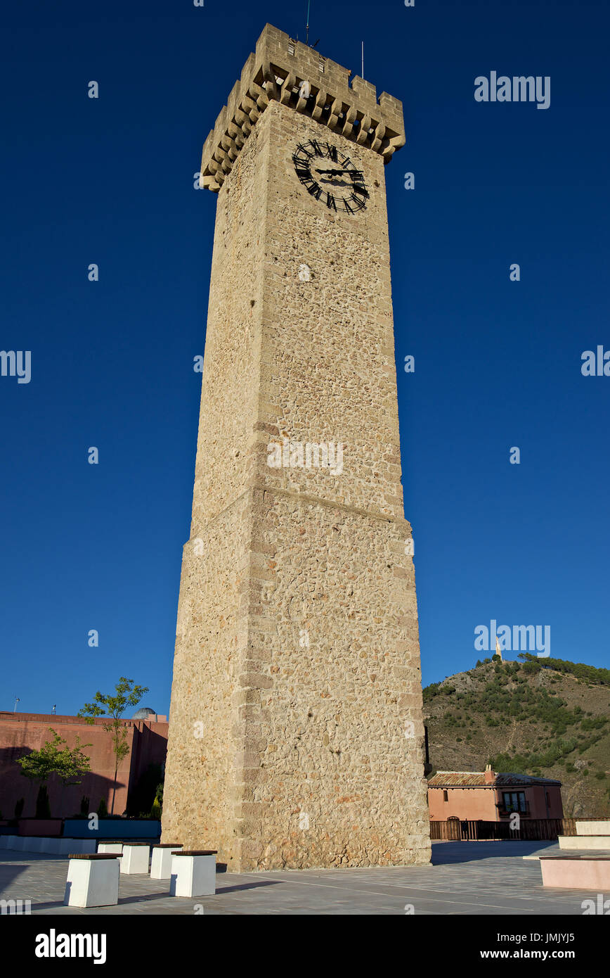 Bild des Mangana Turm und seine Uhr in Cuenca, Castilla La Mancha, Spanien. Stockfoto