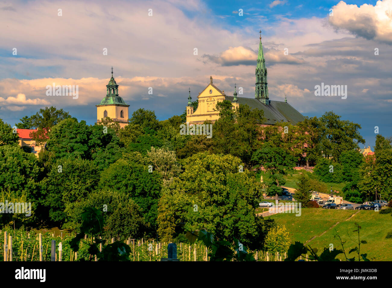 Aussicht über Sandomierz-Kathedrale Stockfoto