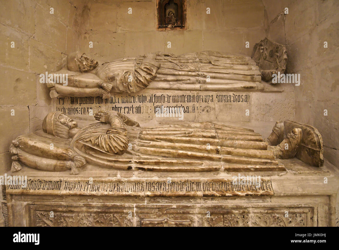 Der eñores de Montemayor" Kapelle in der Kathedrale von Cuenca, C. La Mancha, Spanien. XVI Jahrhundert. 'Juan Alfonso de Montemayor El Viejo y el Mozo" Gräber. Stockfoto