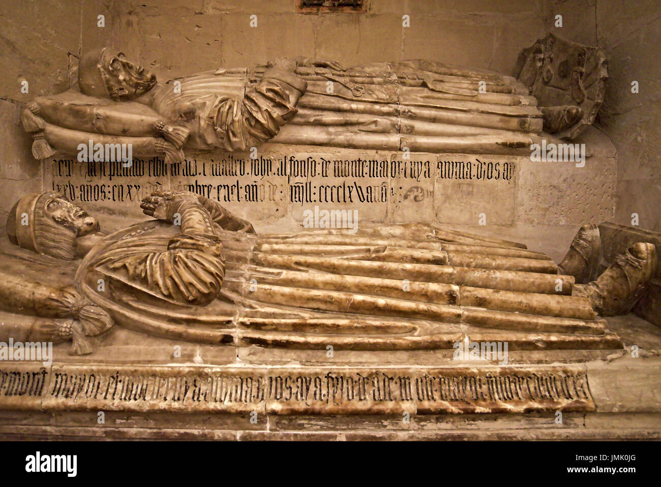 Der eñores de Montemayor" Kapelle in der Kathedrale von Cuenca, C. La Mancha, Spanien. XVI Jahrhundert. 'Juan Alfonso de Montemayor El Viejo y el Mozo" Gräber. Stockfoto