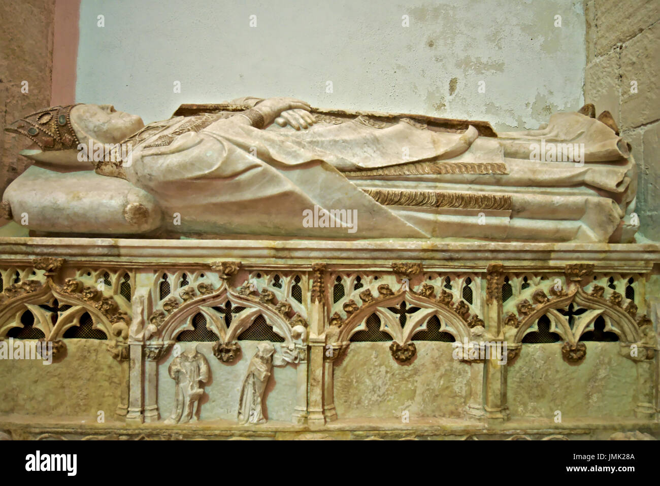 Sepuclhre von Santiago's Chapel Gründer Bischof, in die Kathedrale Santa Maria, Cuenca, Castilla La Mancha, Spanien. Stockfoto