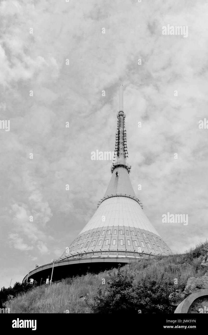 Fernsehturm Ještěd, Radio, Fernsehen Stockfoto