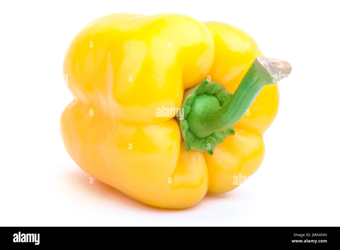 Gelbe Paprika auf dem weißen Hintergrund Stockfoto