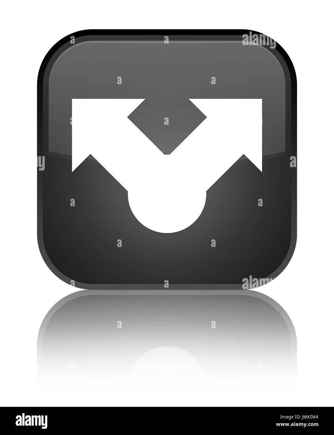 Symbol "freigeben" auf speziellen schwarzen Quadrat-Taste isoliert reflektiert abstrakte Abbildung Stockfoto
