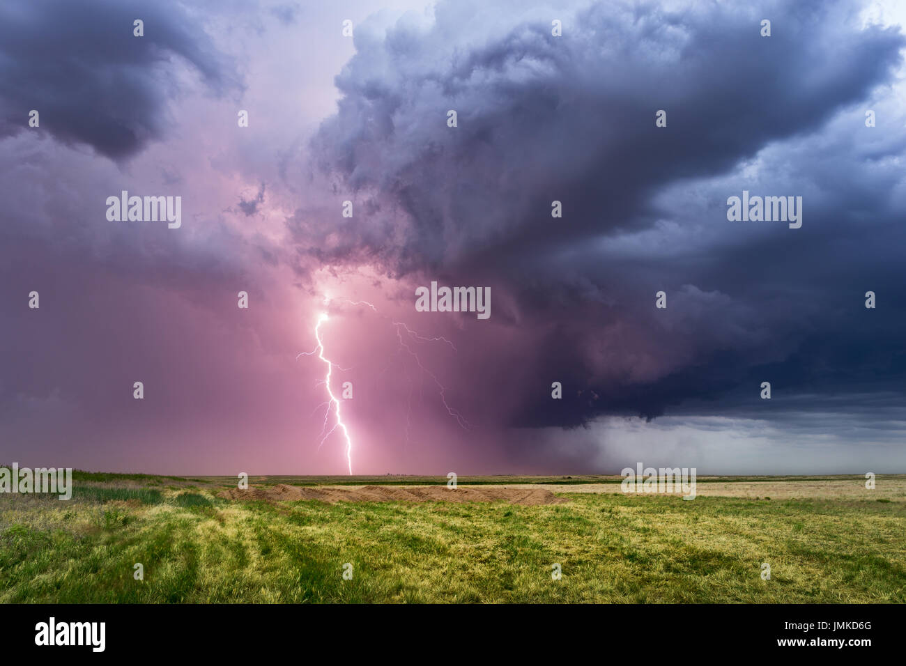Gewitter in der Nähe von Lamar, Colorado Stockfoto