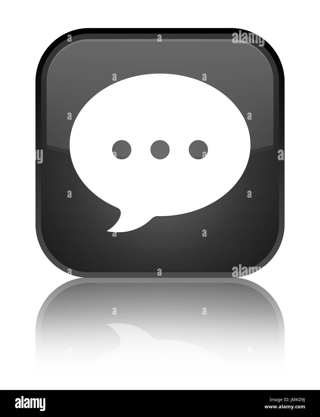 Unterhaltungssymbol isoliert auf speziellen schwarzen Quadrat-Taste reflektiert abstrakte Abbildung Stockfoto