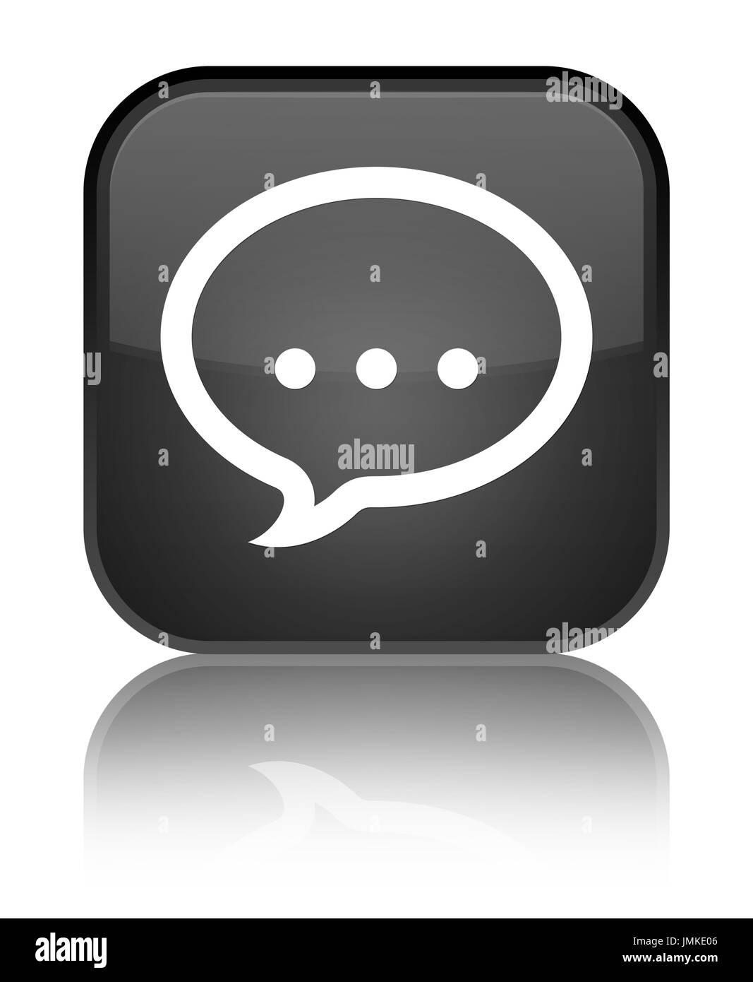 Vortrag-Symbol isoliert auf speziellen schwarzen Quadrat-Taste reflektiert abstrakte Abbildung Stockfoto