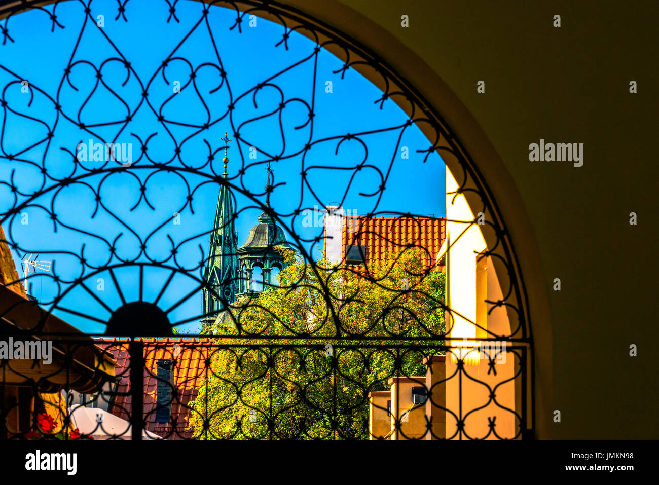 Aussicht über Sandomierz-Kathedrale Stockfoto