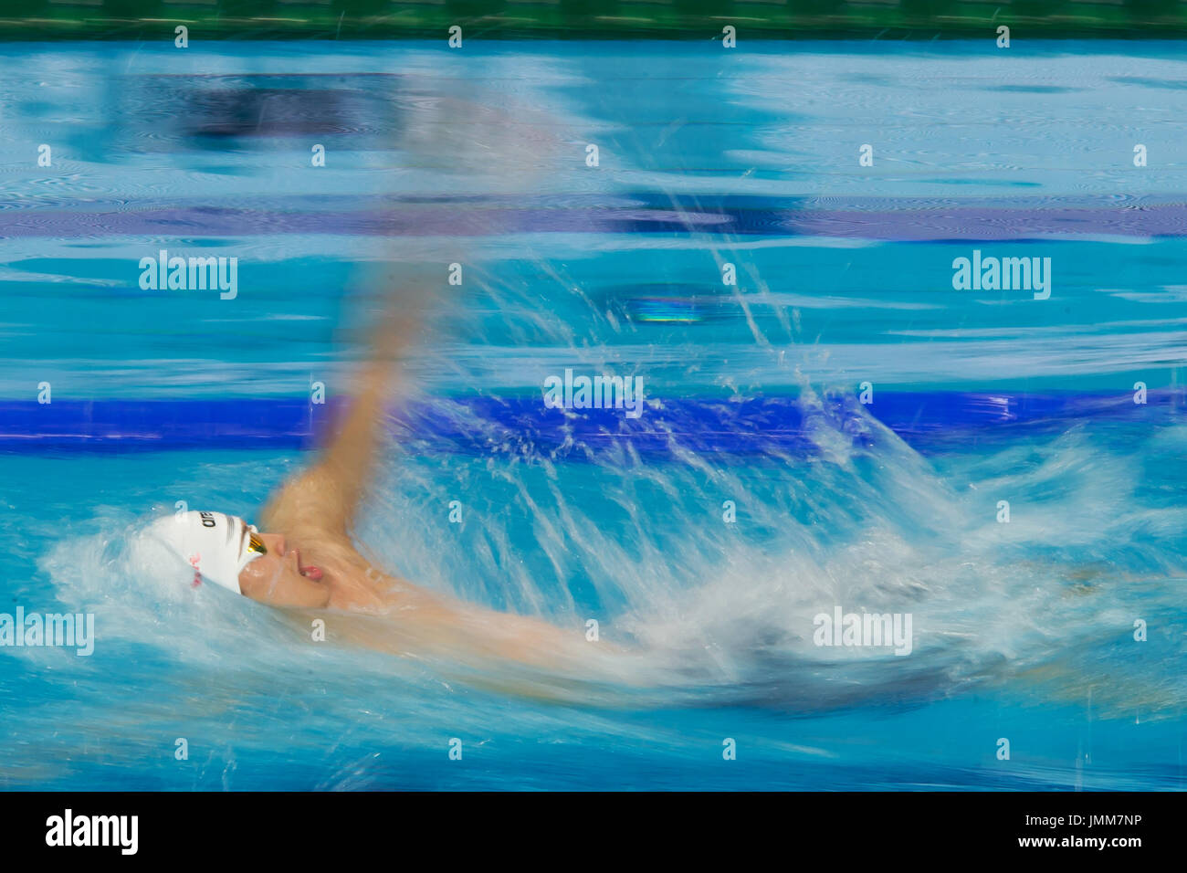 Budapest. 27. Juli 2017. Wang Shun China konkurriert, während die Männer 200m Lagen Veranstaltung bei den 17. FINA-Weltmeisterschaften in Budapest, Ungarn am 27. Juli 2017. Wang Shun gewann Bronze mit 1:56. 28. Bildnachweis: Attila Volgyi/Xinhua/Alamy Live-Nachrichten Stockfoto
