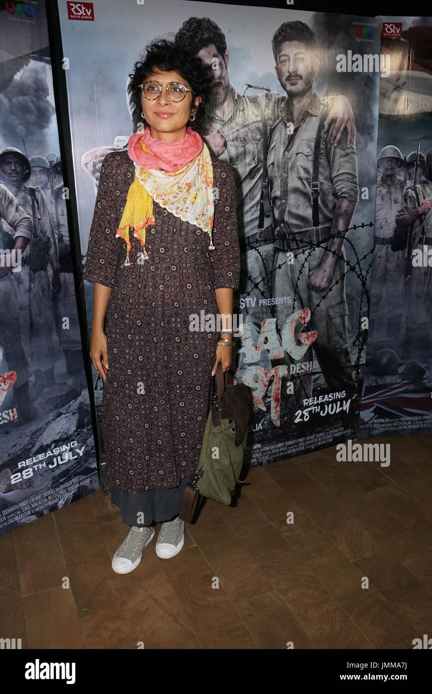 Mumbai, Indien. 27. Juli 2017.  Kiran Rao während der Filmvorführung von RAAGDESH bei Lightbox, Santracruze Kredit: Prodip Guha/Alamy Live News Stockfoto