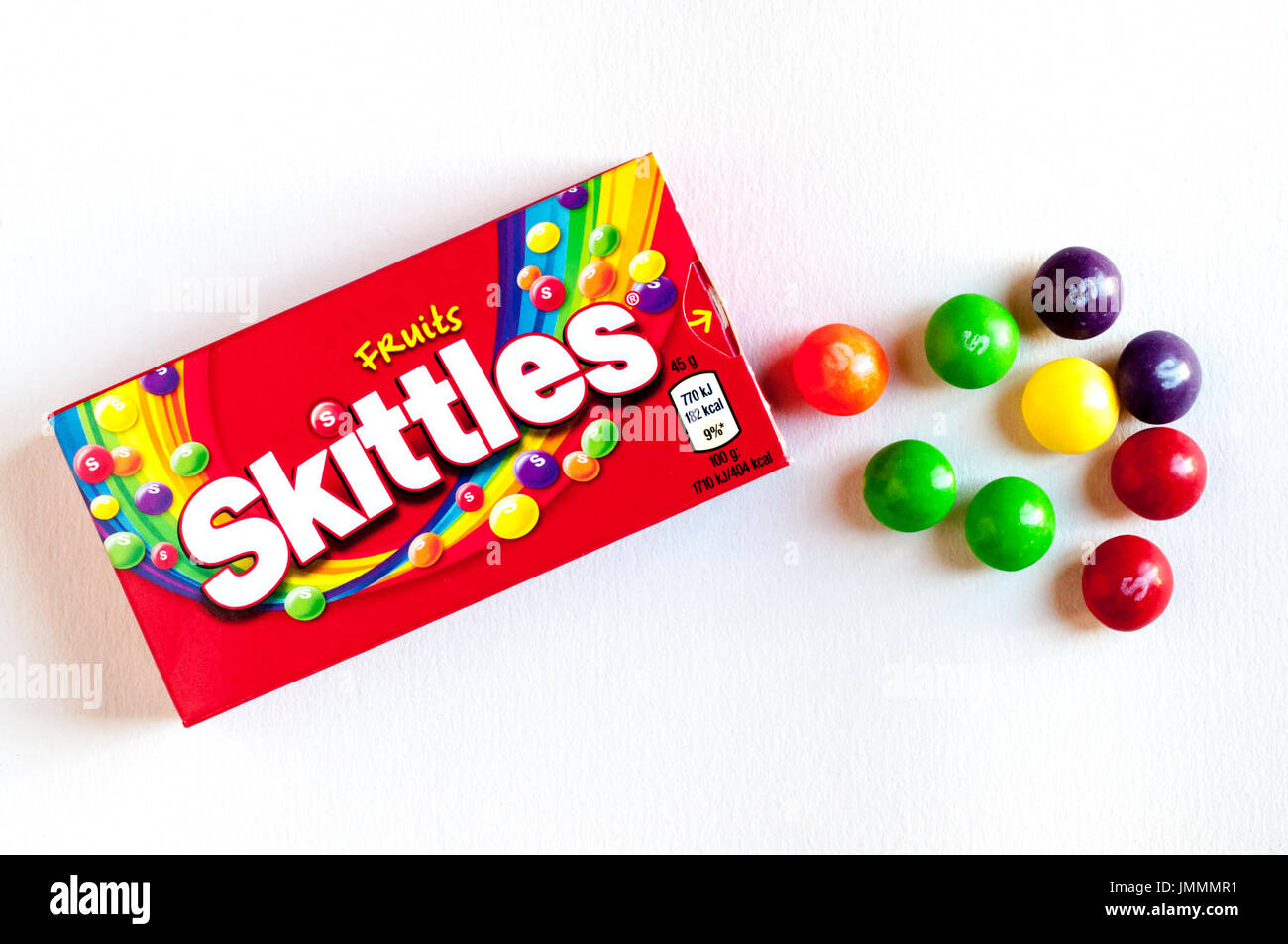 Ein Feld von Skittles Süssigkeiten, von Wrigley, einem Geschäftsbereich von Mars Inc. Stockfoto