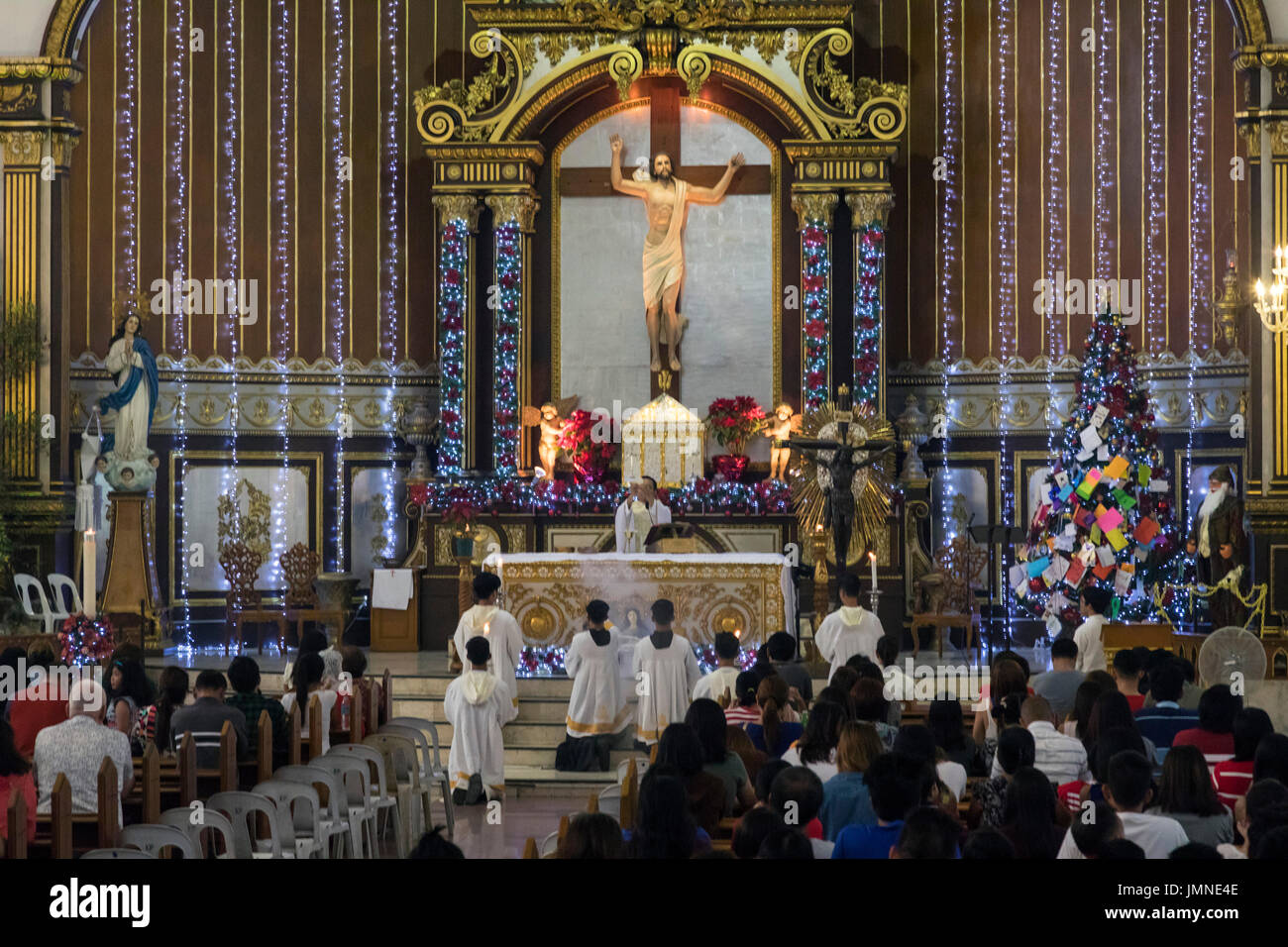 Unbefleckte Empfängnis, Katholische Pfarrkirche, Angeles City, Philippinen Stockfoto