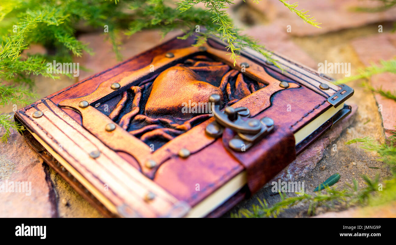 Eine handgefertigte Valentine notebook Stockfoto