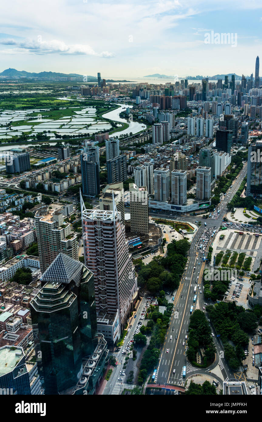 Skyline von Shenzhen, Guangdong Province, China Stockfoto
