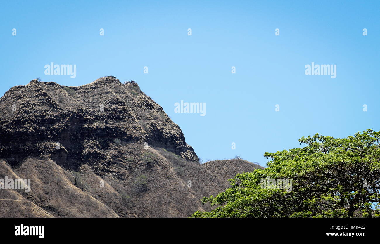 Diamond Head ist der Name eines vulkanischen Tuff Kegel auf der hawaiischen Insel Oʻahu und bekannt für Hawaiianer als Leʻahi Stockfoto