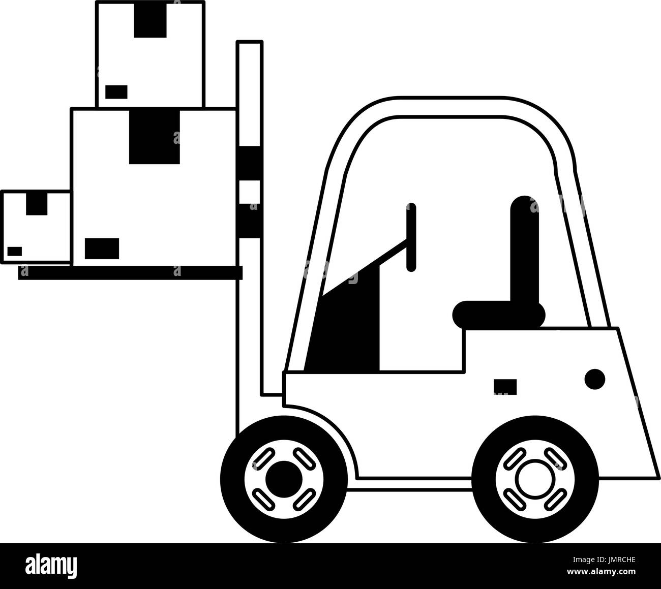 Gabelstapler-Maschinen-Symbolbild Stock Vektor