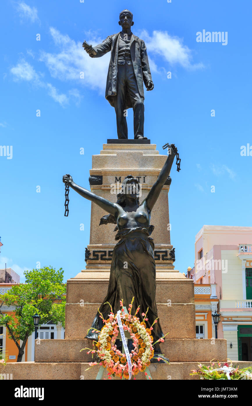José Martí-Denkmal, Denkmal Freiheitsstatue im Parque de Liberdad, Matanzas, Kuba Stockfoto
