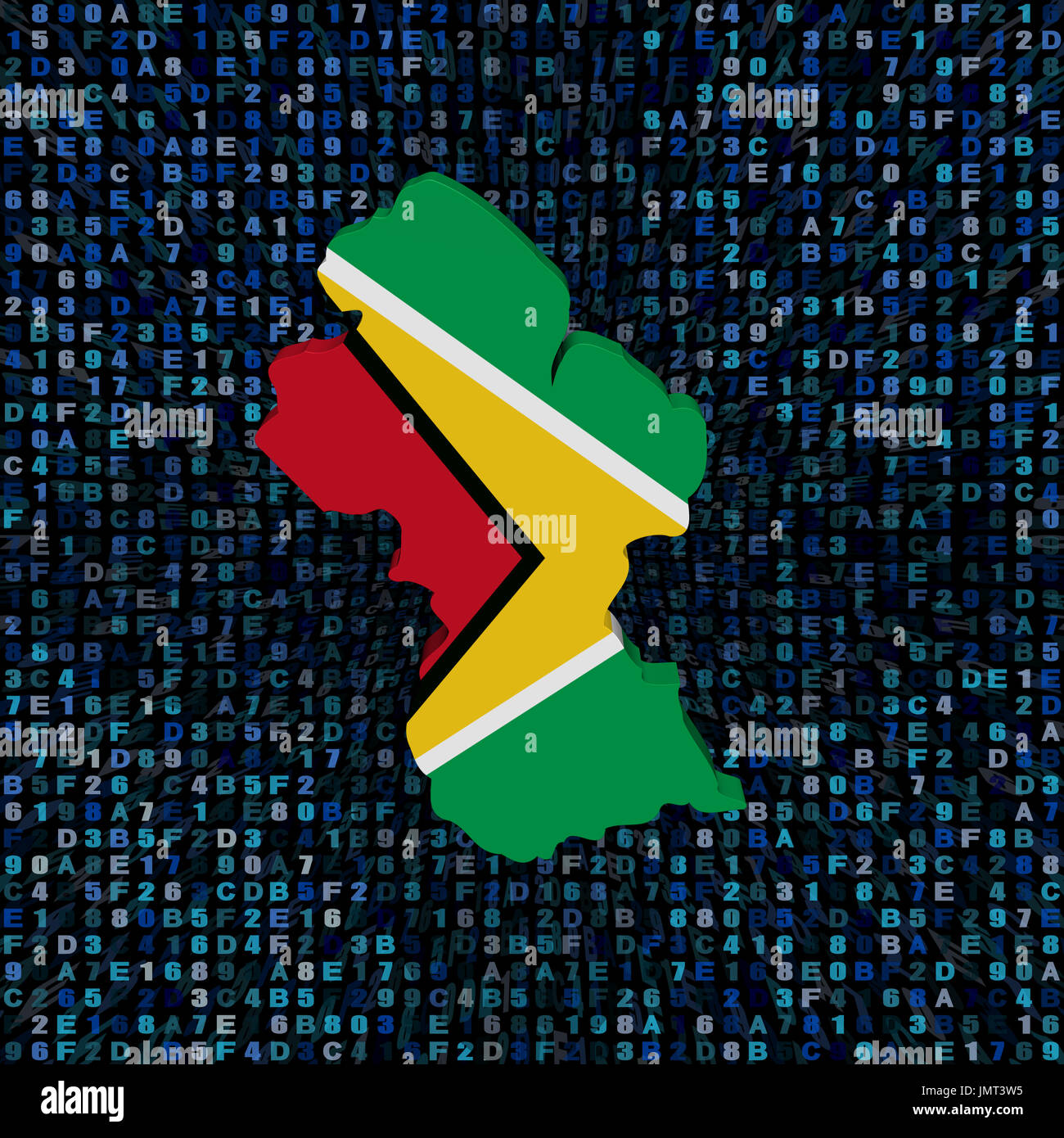 Guyana Karte Flagge auf hexCode illustration Stockfotografie Alamy