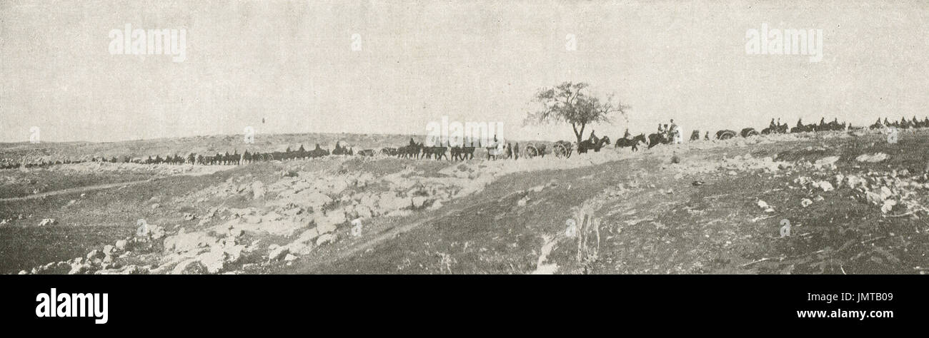 British West Country Artillerie Truppen, judäischen Ausläufern, 1917 Stockfoto
