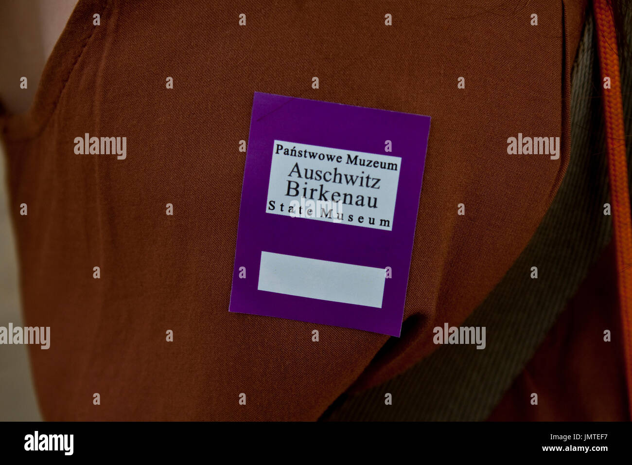 Ein Ticket für das Museum in das Konzentrationslager Auschwitz Stockfoto