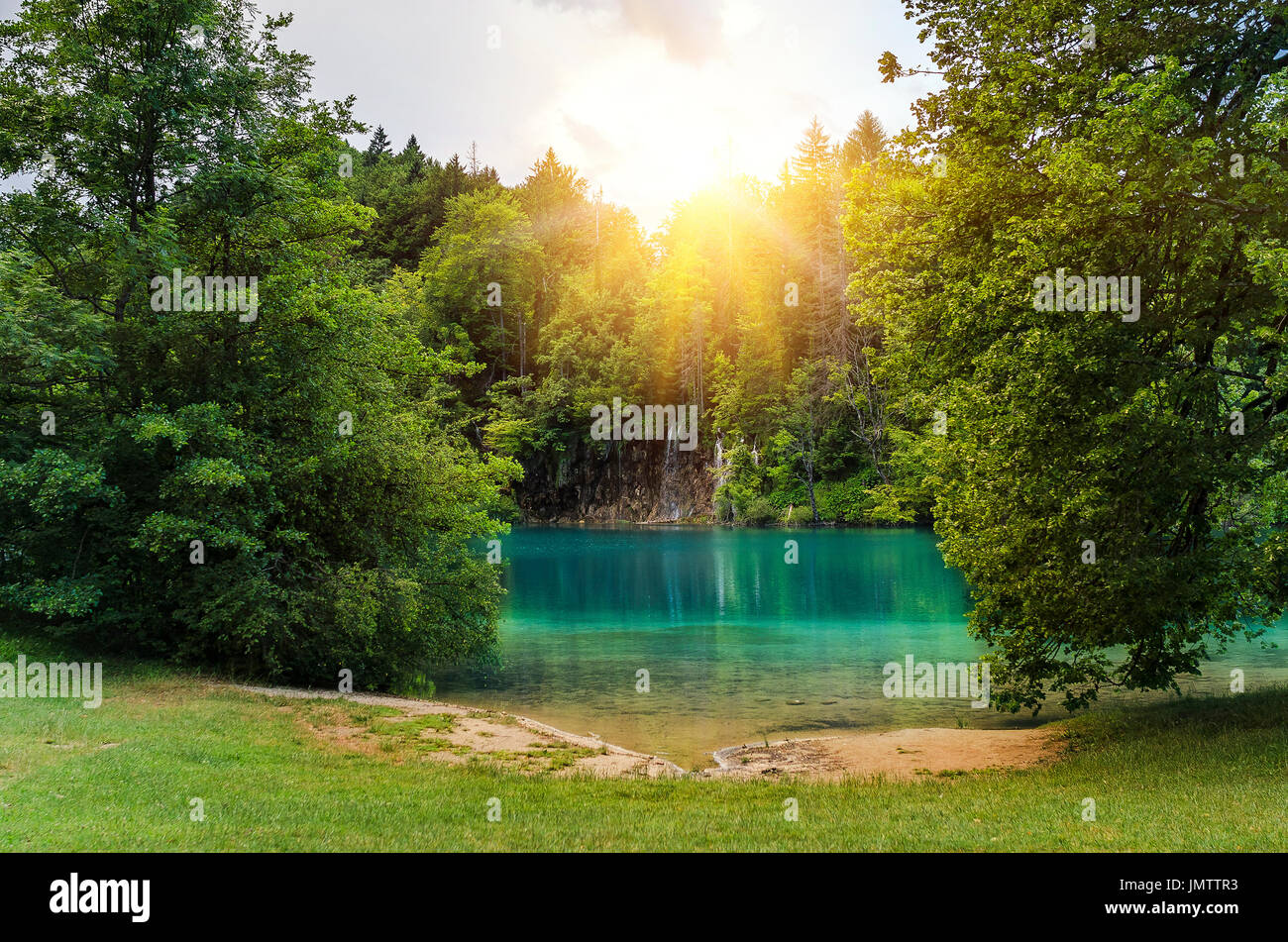 Plitvicer Seen im Herbst. Stockfoto