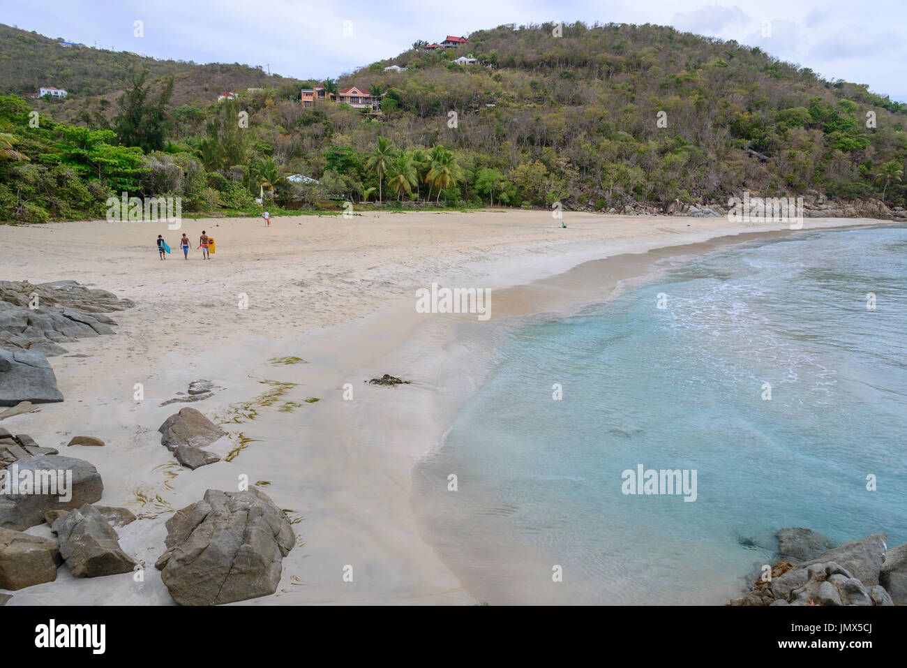 Kleine Bucht, Strand auf der Insel Tortola, kleine Bucht, Insel Tortola, Britische Jungferninseln, Karibik Stockfoto