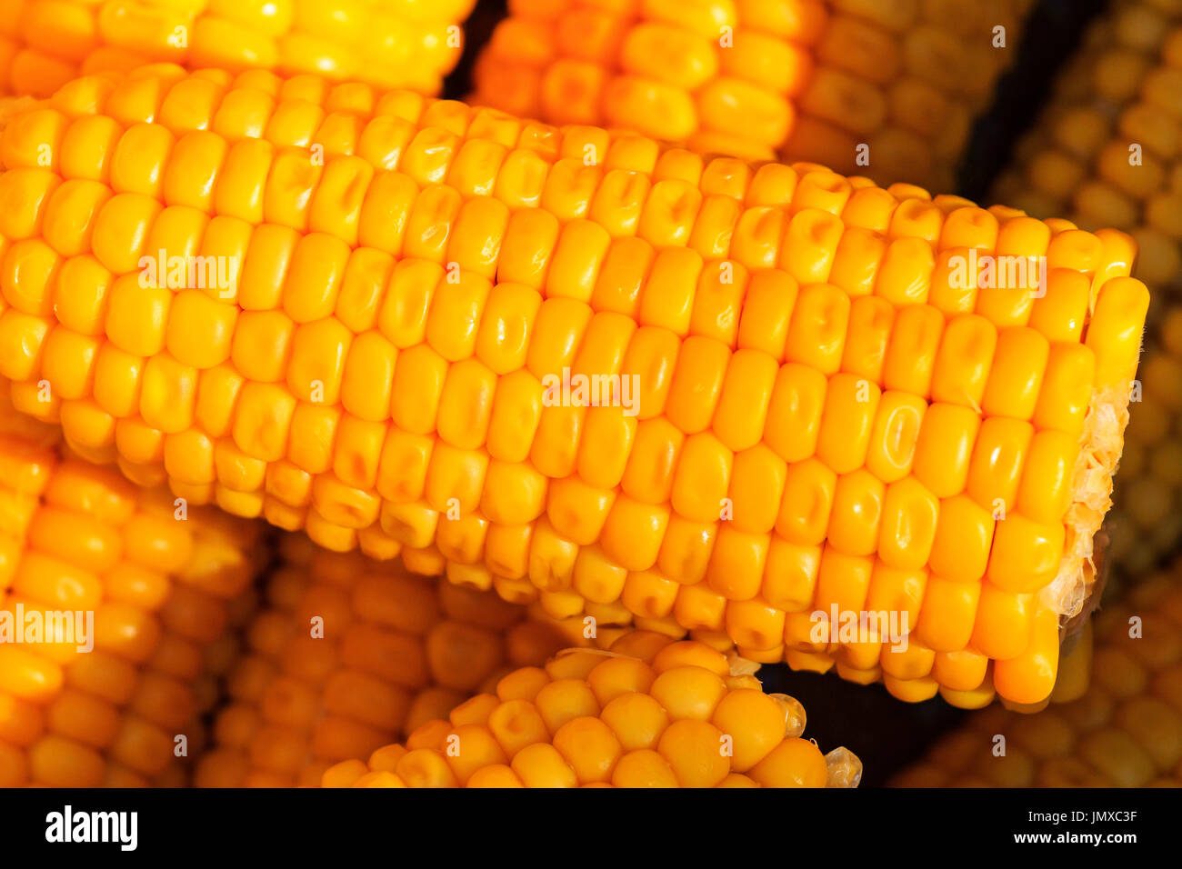 Mexikanische Mais gekocht essen, Textur kreative Fotos Stockfoto
