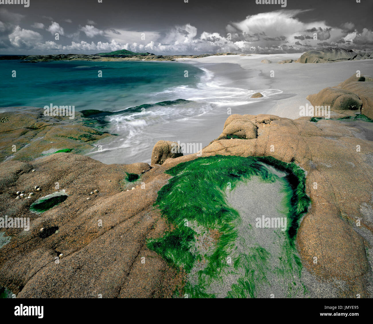 Fotokunst: Strand auf Omey Insel, Co. Galway, Irland gedrehten Stockfoto