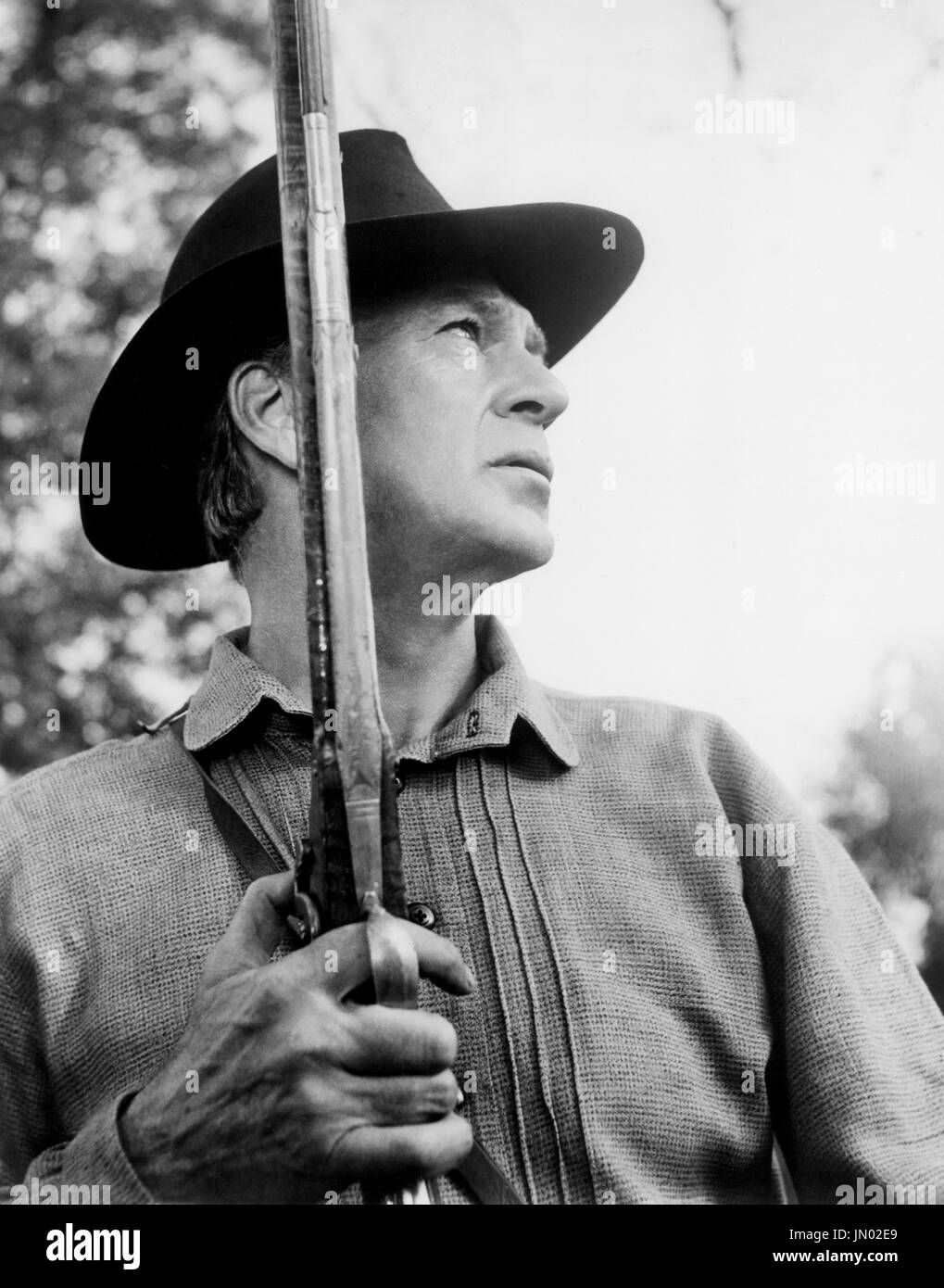 Gary Cooper, am Set des Films, "Friendly Persuasion", Allied Artists, 1956 Stockfoto