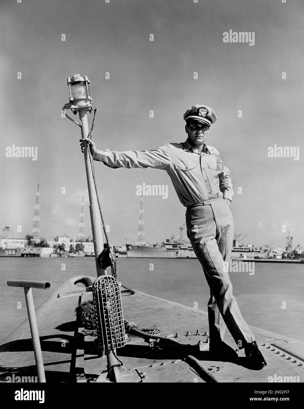Tony Curtis, am Set des Films, "Unternehmen Petticoat", Universal Pictures, 1959 Stockfoto