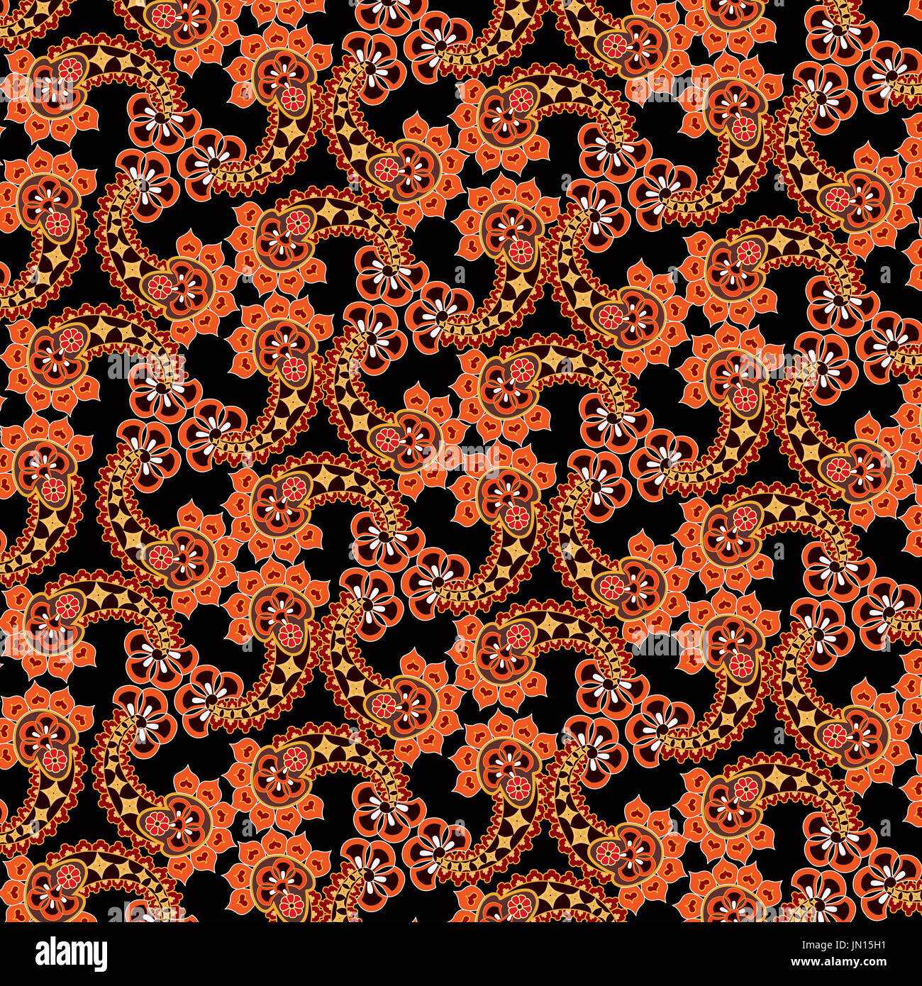 Nahtlose abstrakte Blumenmuster. Orientalische asiatische Blitz Ornament. Bunte Blumen Hintergrund Stockfoto