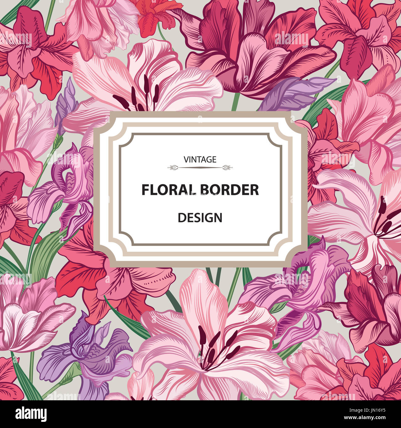 Florale. Blume Hintergrund. vintage Frühling Karte oder Brief gedeihen. Stockfoto