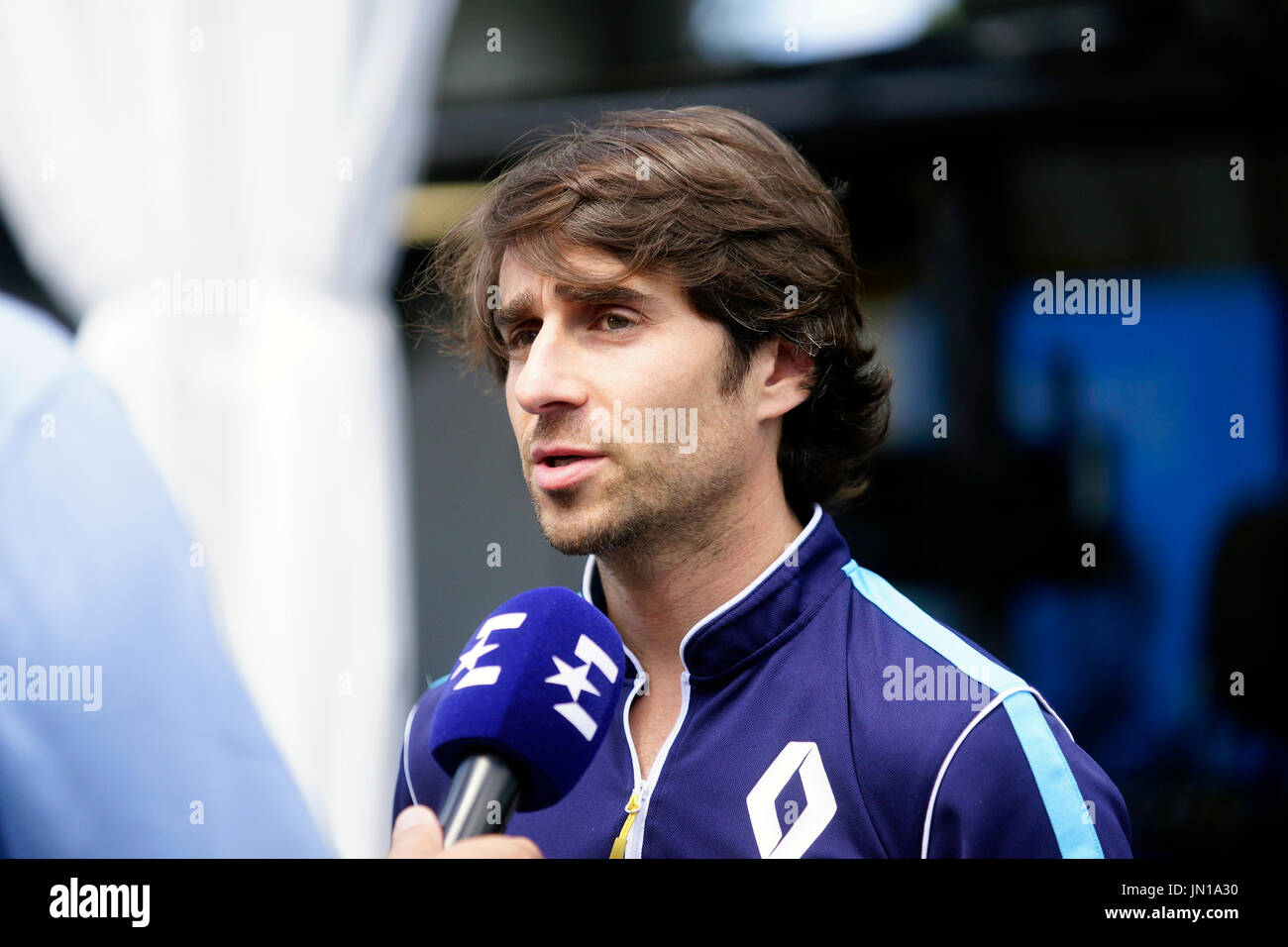 Montreal, Kanada 28. Juli 2017. Formel E Rennfahrer Nico Prost interviewt. Kredit: Mario Beauregard/Alamy Live-Nachrichten Stockfoto
