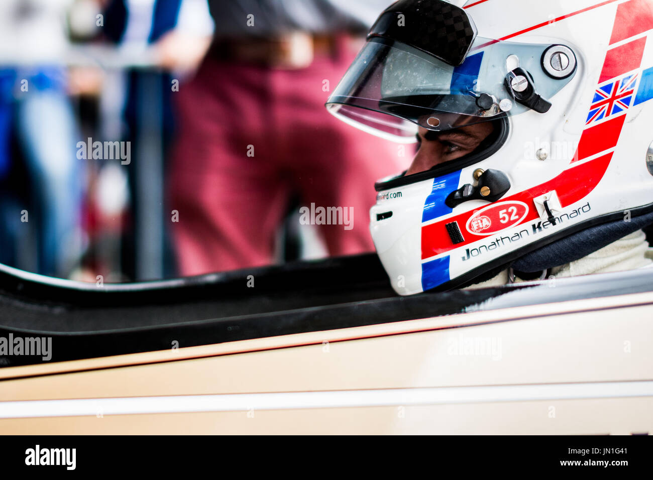 Towcester, Northamptonshire, UK. 29. Juli 2017. Jonathan Kennard während des Silverstone Classic Motorsport-Festivals in Silverstone (Foto: Gergo Toth / Alamy Live News) Stockfoto