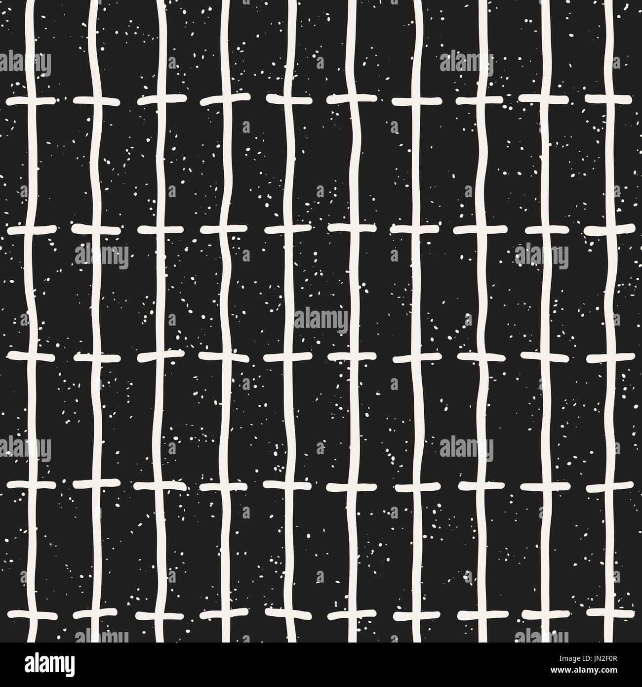 Nahtloses Muster mit Hand Linien gezeichnet. Zusammenfassung Hintergrund mit Freihand Pinselstrichen. Black And White Grunge Texturen. Ornament für Geschenkpapier. Stock Vektor