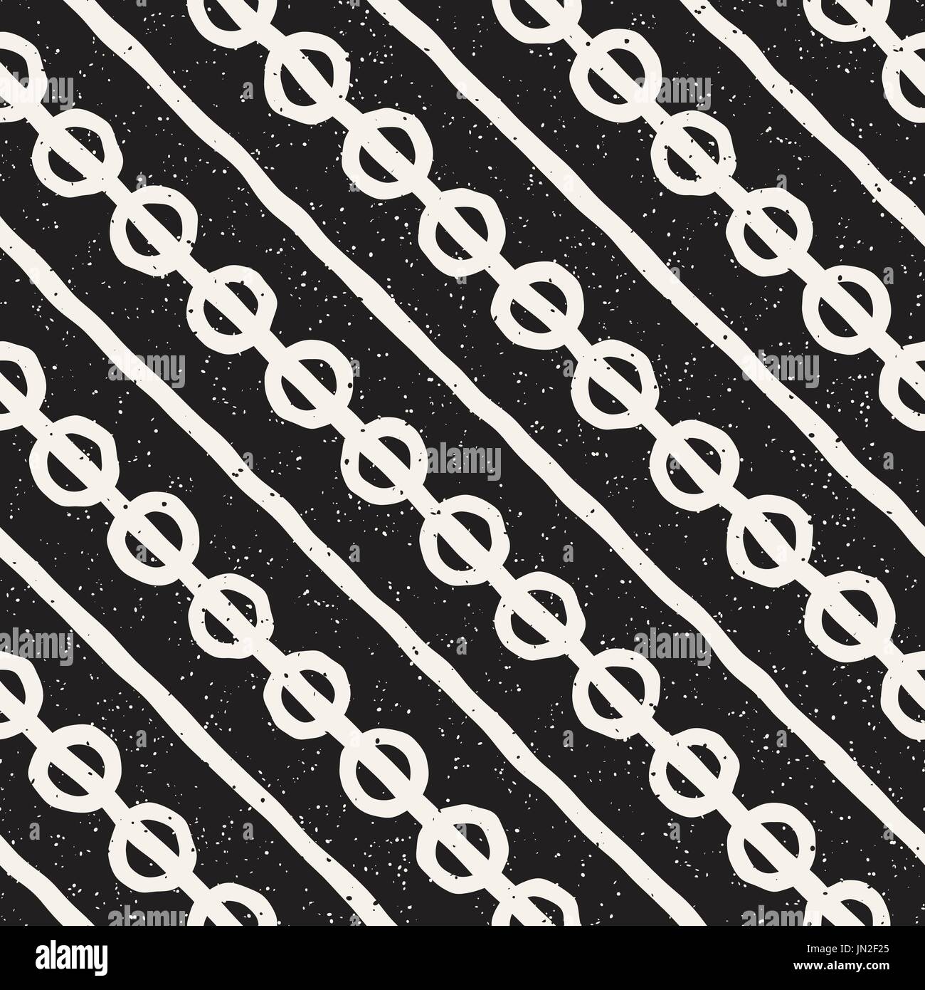 Nahtloses Muster mit Hand Linien gezeichnet. Zusammenfassung Hintergrund mit Freihand Pinselstrichen. Black And White Grunge Texturen. Ornament für Geschenkpapier. Stock Vektor