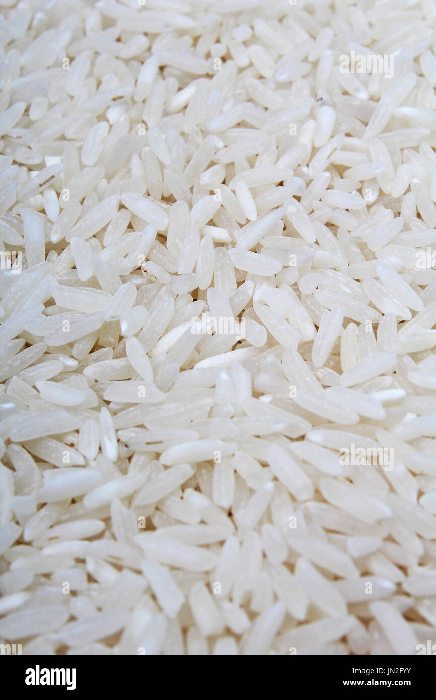 Roher Reis. Rices weißen Basmati Reis Hintergrundbild Textur. Stockfoto